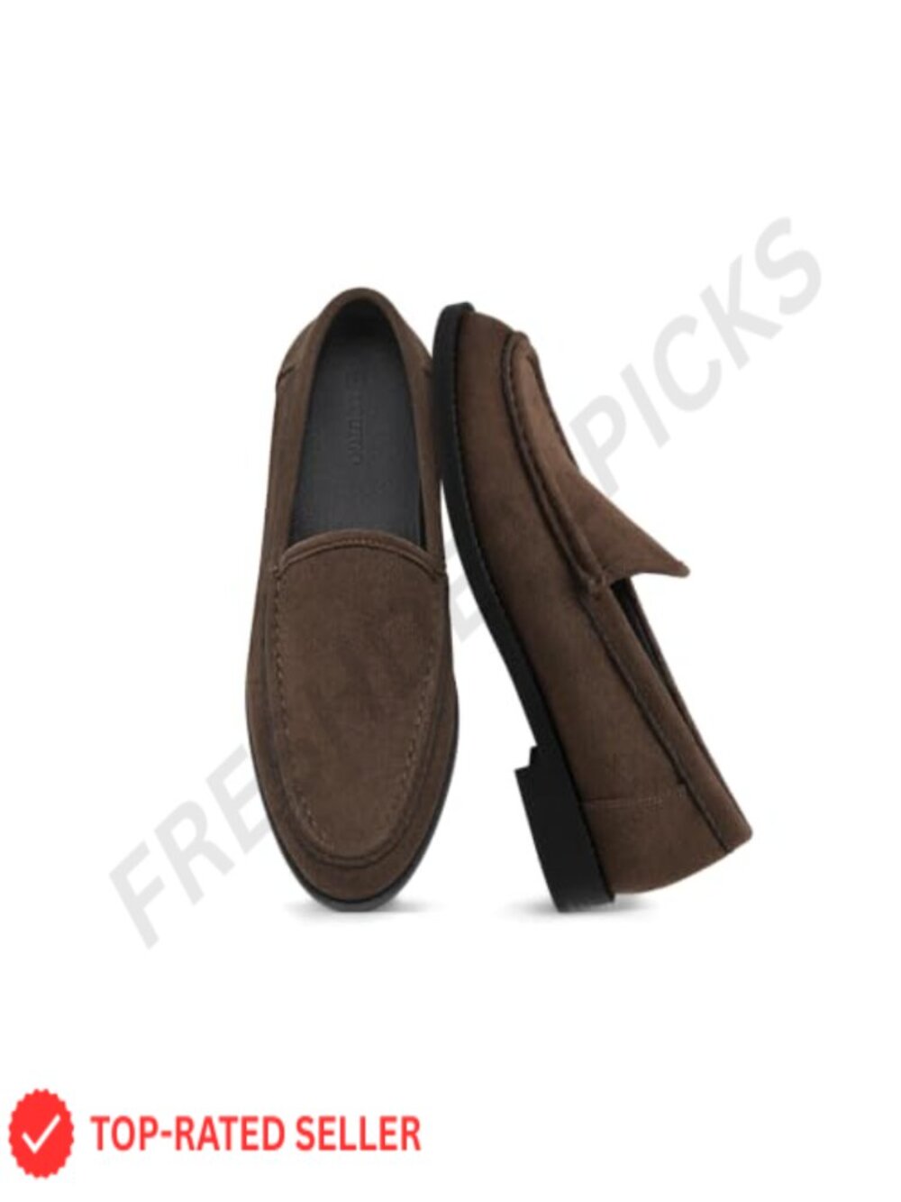 Faux Suede Slip On Loafers Cushioned Business Casual Work Flats